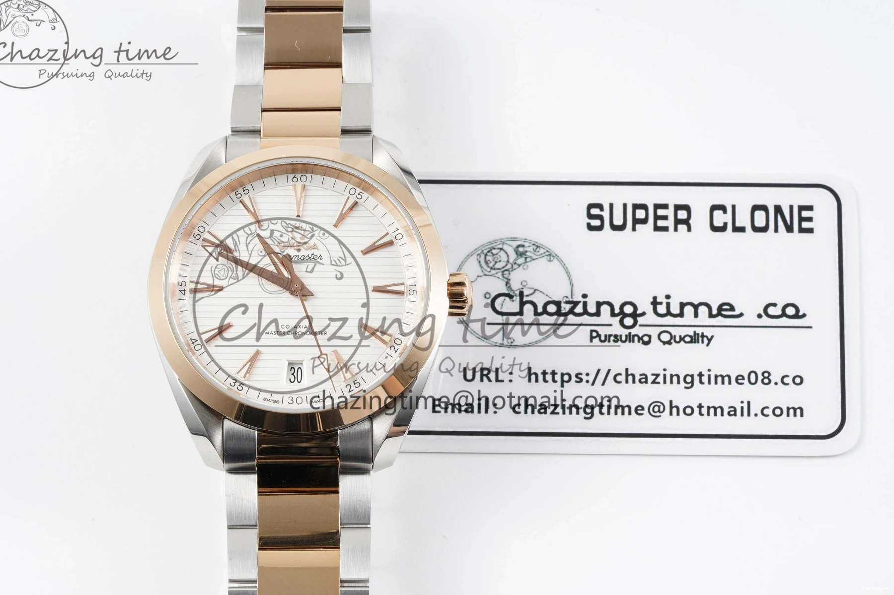 0127 Aqua Terra 150M SS RG JQK 1:1 Best Edition White Dial on SS RG Bracelet A OnTrend 7828